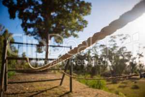 Rope obstacle course in the boot camp