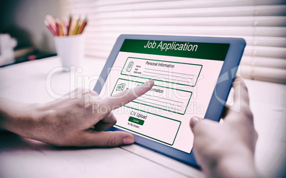 Composite image of digitally generated image of job application