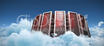 Composite image of server towers