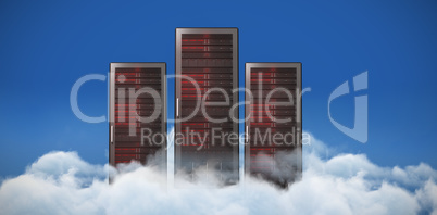 Composite image of server tower