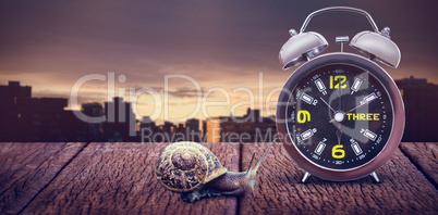 Composite image of close up of alarm clock