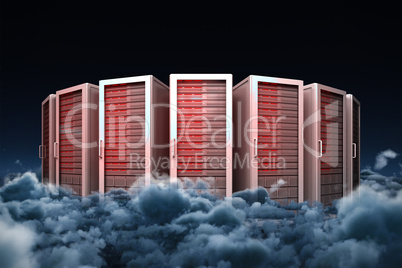 Composite image of server towers