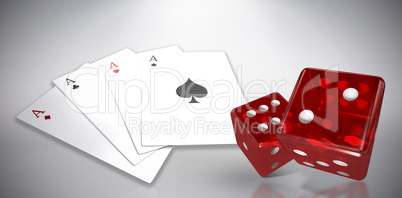 Composite image of digital image of red dice