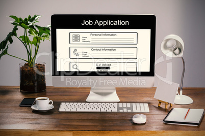 Composite image of digitally generated image of job application