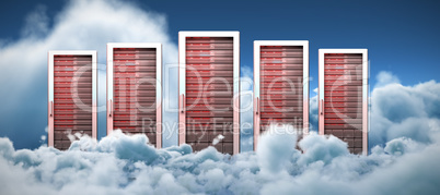 Composite image of server towers