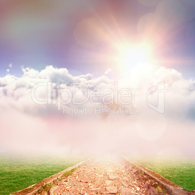 Composite image of idyllic view of white cloudscape against sky