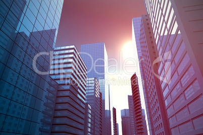 Composite image of three dimensional image of modern city
