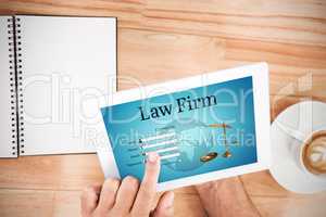 Composite image of graphic interface of lawyer contact form