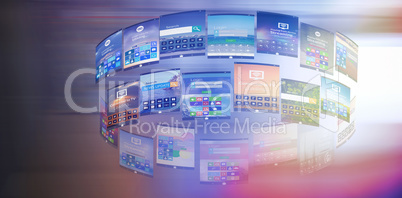 Composite image of vector image of various digital screens