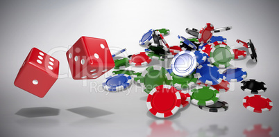 Composite image of composite 3d image of red dice