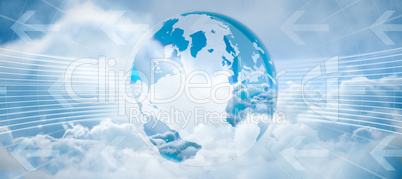 Composite image of global business graphic in blue