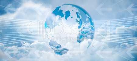 Composite image of global business graphic in blue