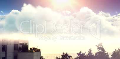 Composite image of idyllic view of cloudscape against sky