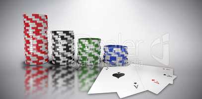 Composite image of graphic 3d image of gambling chips