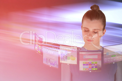 Composite image of young woman meditating