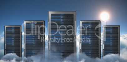 Composite image of server tower