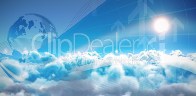 Composite image of global business graphic in blue