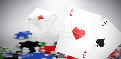 Composite image of ace of hearts card