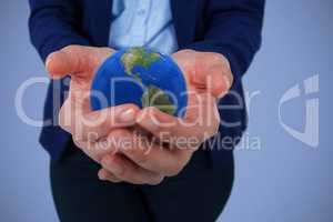 Composite image of womans hands cupped