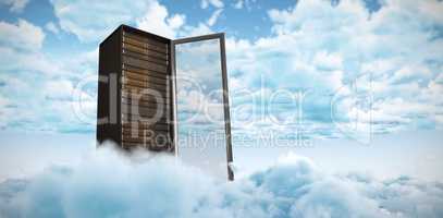 Composite image of server tower