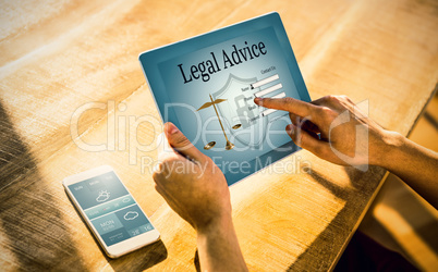 Composite image of graphic interface of lawyer contact form