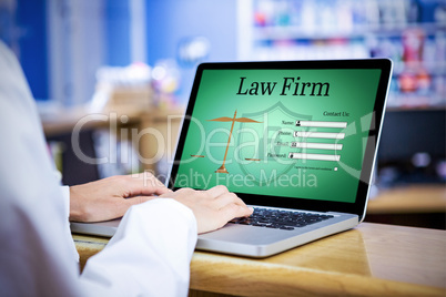 Composite image of graphic interface of lawyer contact form