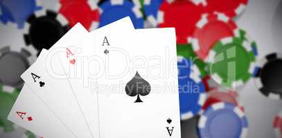 Composite image of digital image playing cards