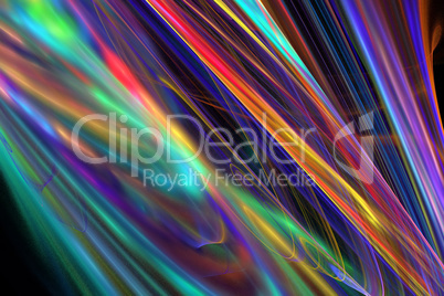 Fractal image: glowing colored stripes and lines.