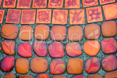 Surface, tiled with ceramic tiles.