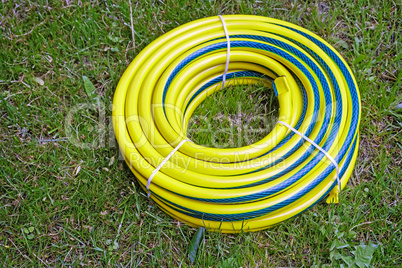 Hose for watering the garden.