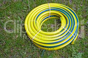 Hose for watering the garden.