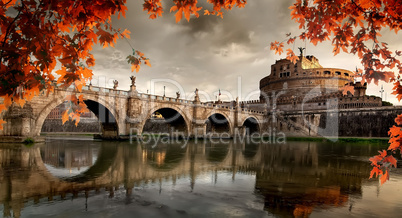Roman castle in autumn