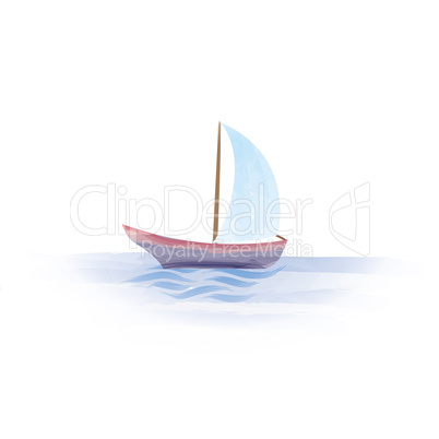 Sailboat. Boat in sea. Summer holiday sign