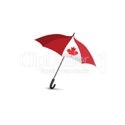 Canada flag colored umbrella. Travel Canada sign Fashion accesso