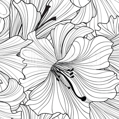 Floral seamless pattern. Flower background. Flourish texture wit