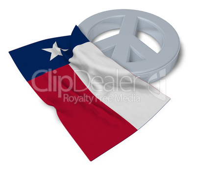 friedenssymbol und flagge von texas