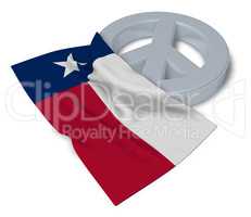 friedenssymbol und flagge von texas