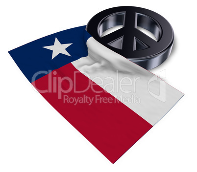 friedenssymbol und flagge von texas