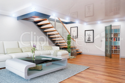 3d render - living room - interior concept