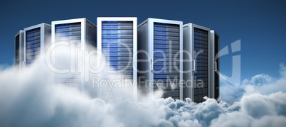 Composite image of server towers