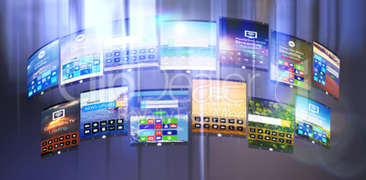 Composite image of digital composite image of various device screens