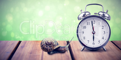 Composite image of alarm clock