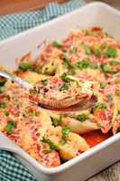 pasta conchiglioni shells stuffed meat mince