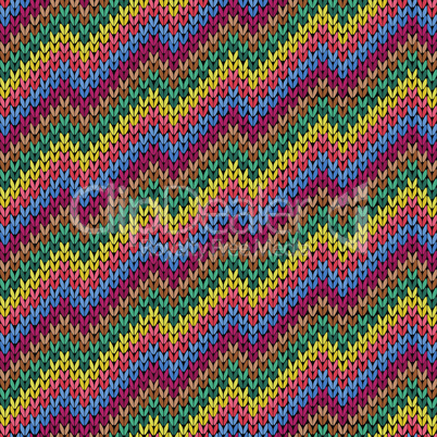 Colouful zigzag line knitting seamless pattern