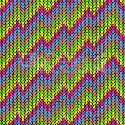 Colouful zigzag line knitting seamless pattern