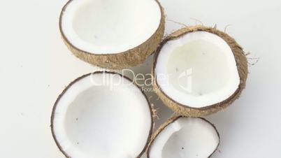 Coconuts isolated on the white background