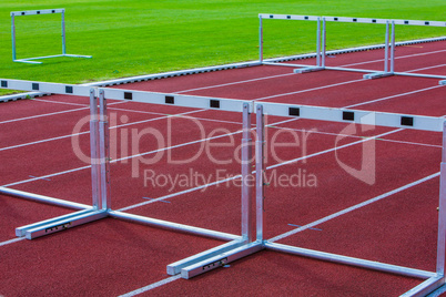 hurdles on the track