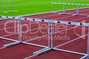 hurdles on the track