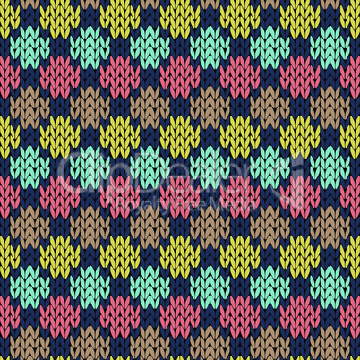 Knitting seamless patchwork color pattern