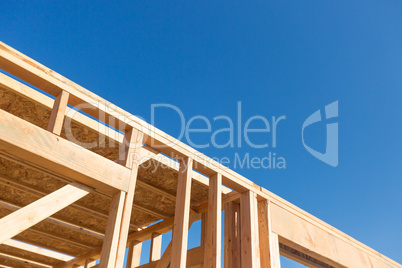 Wood Home Framing Abstract At Construction Site.